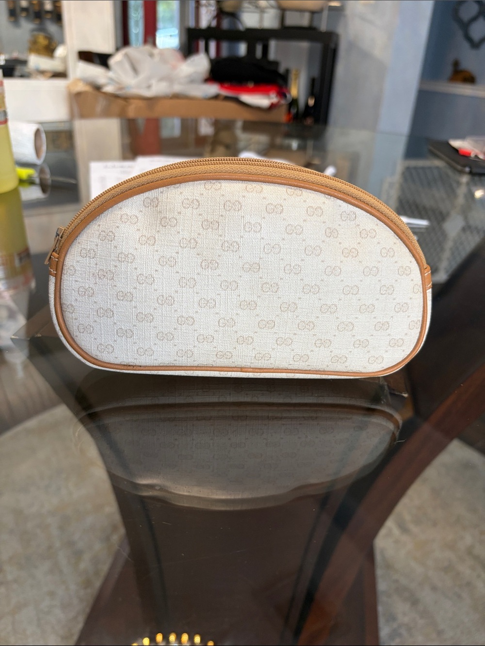 Vintage Gucci Canvas Cosmetic Pouch